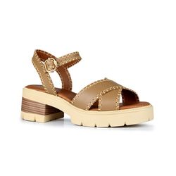 Sandália Carmine Orcade Costura Grossa Ocre - 8511... - ORCADE