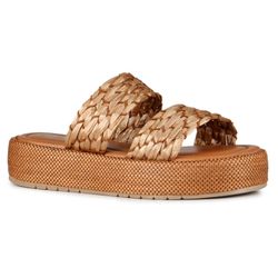 Sandália Flatform Ibiza Orcade Ráfia Caramelo - 19... - ORCADE