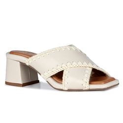 Salto Grazia Orcade Costura Couro Osso - 70151 A - ORCADE