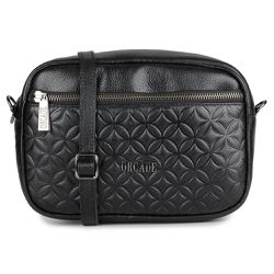 Bolsa Orcade Couro Zíper Frontal Preta - OC0588 J - ORCADE