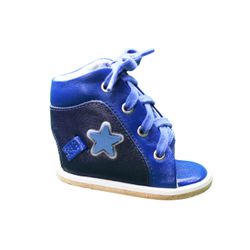 Dennis Brown sapatilha em couro azul marinho e azu... - Orthocalce Baby & Kids