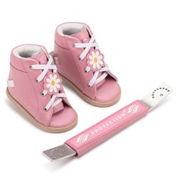 Dennis Brown Florzinha Rosa sapatilha em couro com... - Orthocalce Baby & Kids