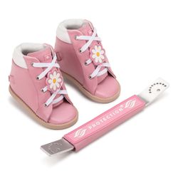 Dennis Brown Florzinha Rosa e Branco sapatilha em ... - Orthocalce Baby & Kids