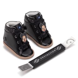 Dennis Brown Mickey sapatilha em couro com barra d... - Orthocalce Baby & Kids