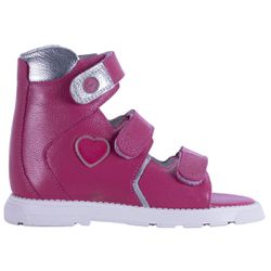 Sandália Neurofuncional cano alto 3 velcros em cou... - Orthocalce Baby & Kids