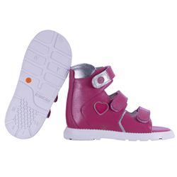 Sandália Neurofuncional cano alto 3 velcros em cou... - Orthocalce Baby & Kids