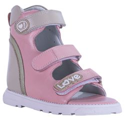 Sandália Neurofuncional cano alto 3 velcros em cou... - Orthocalce Baby & Kids