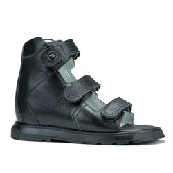 Sandália Neurofuncional cano alto 3 velcros em cou... - Orthocalce Baby & Kids