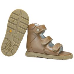 Sandália Neurofuncional cano alto 3 velcros em cou... - Orthocalce Baby & Kids