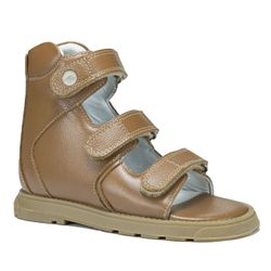 Sandália Neurofuncional cano alto 3 velcros em cou... - Orthocalce Baby & Kids
