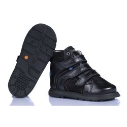 Botinha cano alto 3 velcros em couro preto napa e ... - Orthocalce Baby & Kids