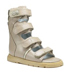 Sandália Neurofuncional cano alto 4 velcros em cou... - Orthocalce Baby & Kids