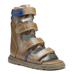 Sandália Neurofuncional cano alto 4 velcros em cou... - Orthocalce Baby & Kids