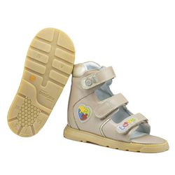 Sandália Neurofuncional TEA cano alto 3 velcros NU... - Orthocalce Baby & Kids