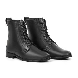 Bota de Inverno, em Couro de Carneiro - com Lã e Solado Antiderrapante - Amsterdã Preta - OSLO INVERNO | Botas forradas de inverno