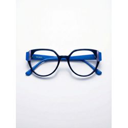 Armação de Óculos Unissex Azul Acetato Formato Red... - OTICAS VERMONT