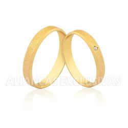 Aliança Fina de Casamento Diamantada - OV/1589 - Ouro Vale Joias