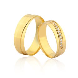 Alianças de Casamento em Ouro Polidas - OV/953 - Ouro Vale Joias
