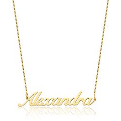 Gargantilha com Nome Alexandra em Ouro 18k - OV/7... - Ouro Vale Joias