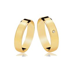 Aliança de Ouro Chanfrada em Ouro 18k - OV/JC40 - Ouro Vale Joias
