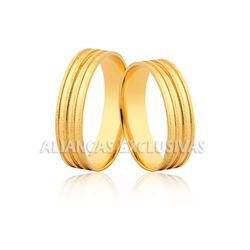 Par de Aliança em Ouro 18k Diamantada - OV/1171 - Ouro Vale Joias