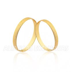 Par de Alianças Finas Diamantadas para Casamento -... - Ouro Vale Joias