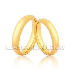 Par de Aliança Tradicional em Ouro 18k - OV/2003 - Ouro Vale Joias