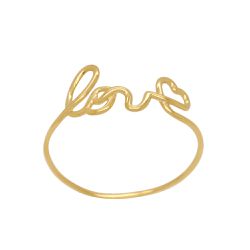 Anel Escrita Love em Ouro 18k - OV/AN18692-2 - Ouro Vale Joias