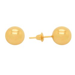 Brinco Bola 8,0 mm em Ouro 18k - OV/BR1244-1 - Ouro Vale Joias