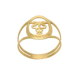 Anel de Formatura | Contabilidade - em Ouro 18K - ... - Ouro Vale Joias