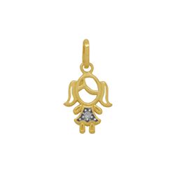 Pingente de Menina Ouro 18k - OV/P6459-2 - Ouro Vale Joias