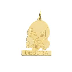 Pingente Menina Personalizado Ouro 18k - OV/P02 - Ouro Vale Joias