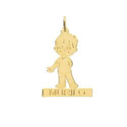 Pingente Menino Personalizado Ouro 18k - OV/P05 - Ouro Vale Joias