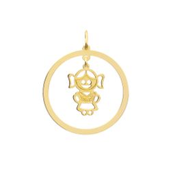 Pingente Menina Personalizado Ouro 18k - OV/P18 - Ouro Vale Joias