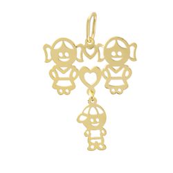 Pingente Filhos Personalizados Ouro 18k - OV/P36 - Ouro Vale Joias