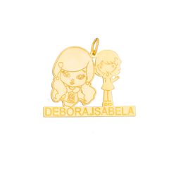 Pingente Filhas Personalizado Ouro 18k - OV/P40 - Ouro Vale Joias