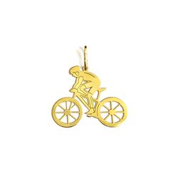Pingente Ciclista em Ouro 18k - OV/P999-123 - Ouro Vale Joias