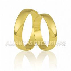 Par de Aliança Tradicional Ouro 18K - OV/19 - Ouro Vale Joias