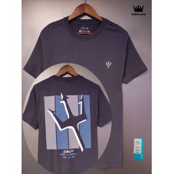 T-SHIRT AZUL PETROLEO ESTMP COSTAS - Jma15 - OUTLETDAPESTE