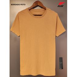 T-SHIRT BÁSICA MOSTARDA DETALHES BORDADO - Jma2 - OUTLETDAPESTE