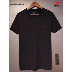 T-SHIRT BÁSICA PRETA DETALHES BORDADO - Jma1 - OUTLETDAPESTE