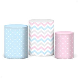 Trio Capas de Cilindros - Chá Revelação Infantil - PAINEL E CORES