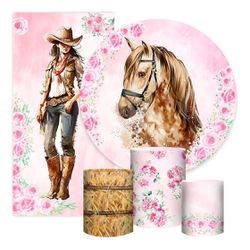 Kit 5 Peças - Cavalo Rosa - PAINEL E CORES