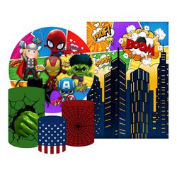 Kit 5 Peças - Super Heróis - PAINEL E CORES