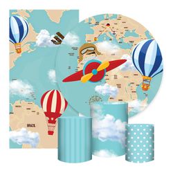 Kit 5 Peças - Ursinho Aviador - PAINEL E CORES