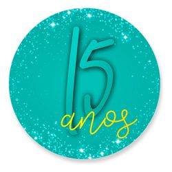 Painel Redondo 50x50 - 15 anos - PAINEL E CORES