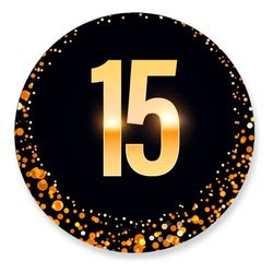 Painel Redondo 50x50 - 15 anos - PAINEL E CORES