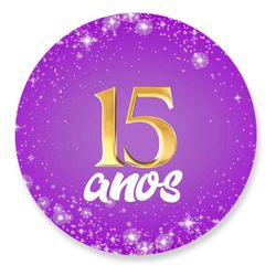 Painel Redondo 50x50 - 15 anos - PAINEL E CORES