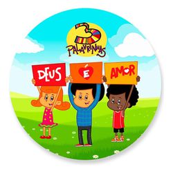 Painel Redondo 50x50 - 3 Palavrinhas - PAINEL E CORES