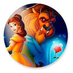 Painel Redondo 50x50 - A Bela e a Fera - PAINEL E CORES